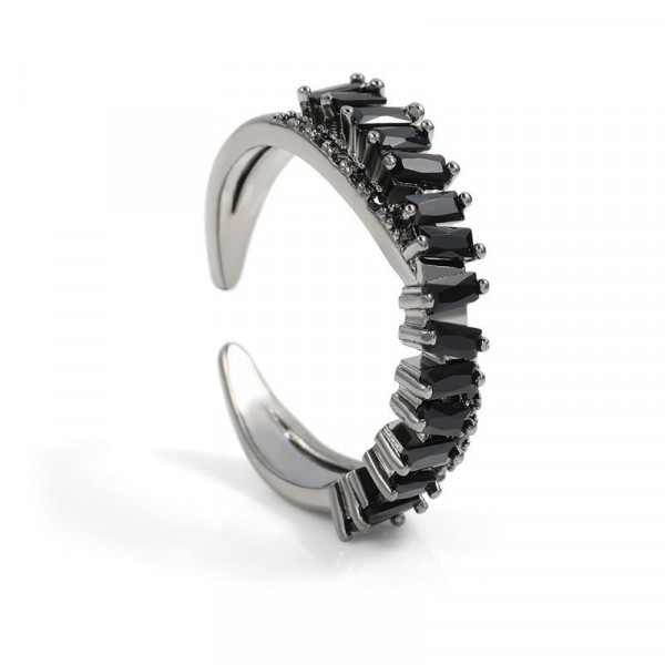 Кольцо с двойным переплетением и кристаллами CJG58444