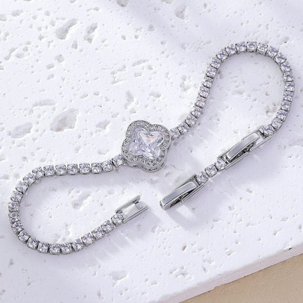 Браслет медь циркон напыление платиной 1J12501CJJ