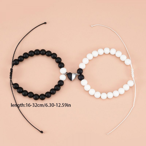 Парные браслеты монохромный контраст на эластичной нити CJF80714