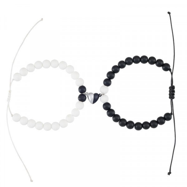 Парные браслеты монохромный контраст на эластичной нити CJF80714