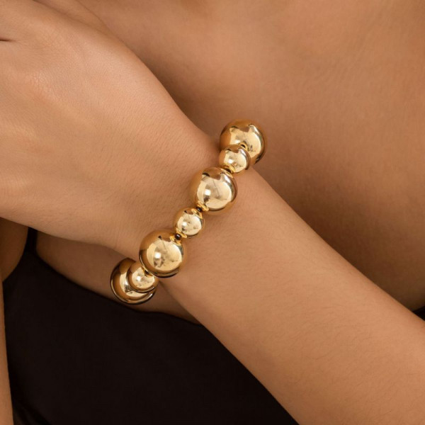 Комплект браслетов из крупных сияющих бусин CJ28025