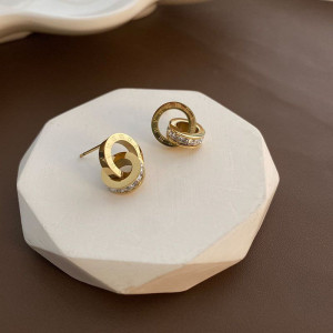 Серьги-пусеты Переплетенные кольца CJH14908