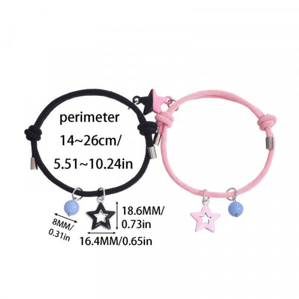 Парные браслеты сияющая звезда на двойном шнуре CJQ05472