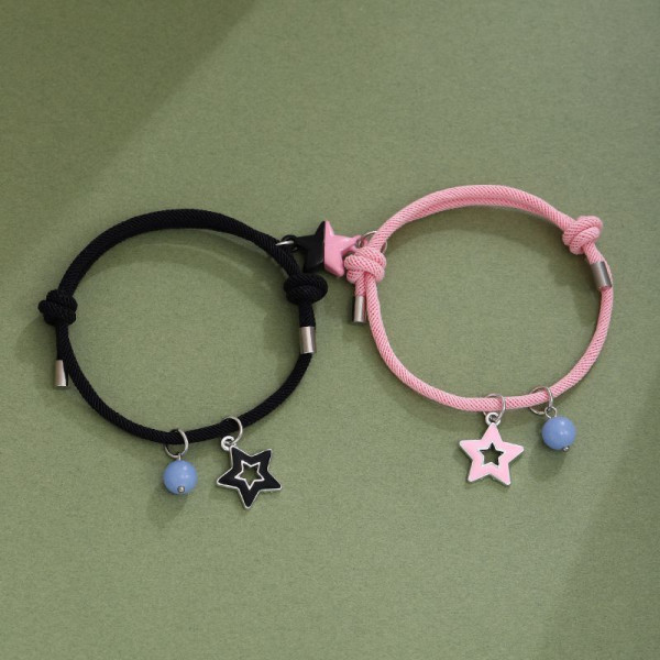Парные браслеты сияющая звезда на двойном шнуре CJQ05472
