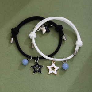 Парные браслеты сияющая звезда на двойном шнуре CJQ05472