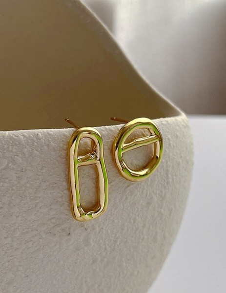 Асимметричные серьги-пусеты «Геометрия» M09423