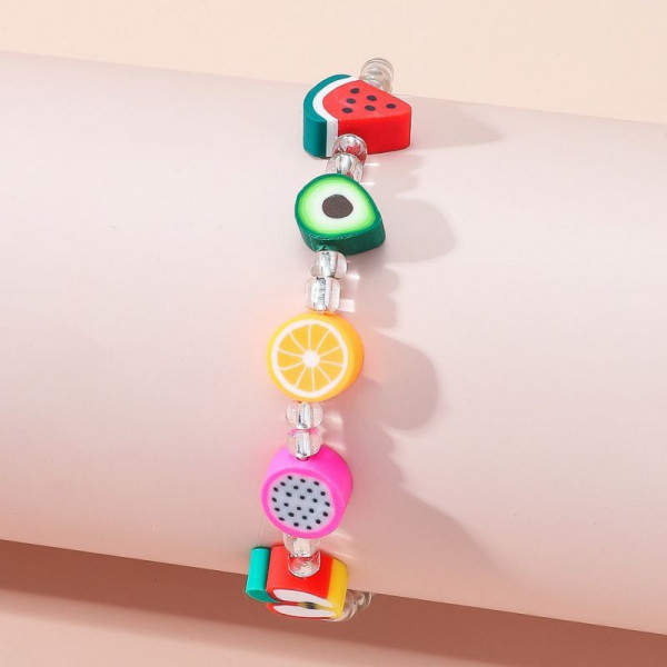 Браслет на ногу с плоскими камнями CJH35197