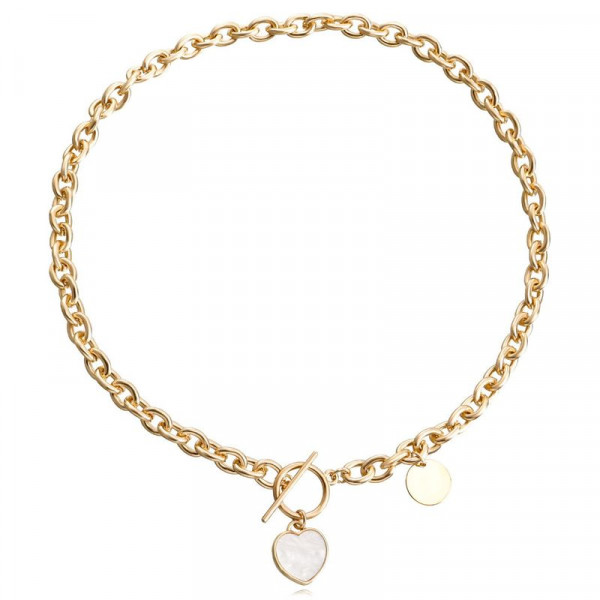 Золотистая цепочка с замком-тоглом и сердцем 1J12271CJJ