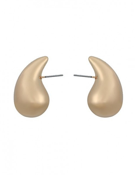 Трендовые серьги-пусеты капли матовое золото M18556