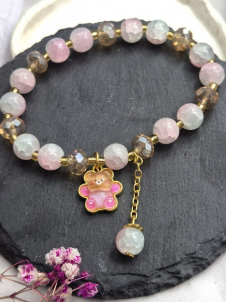 Браслет перламутровое сияние с розовой подвеской J11049CJJ