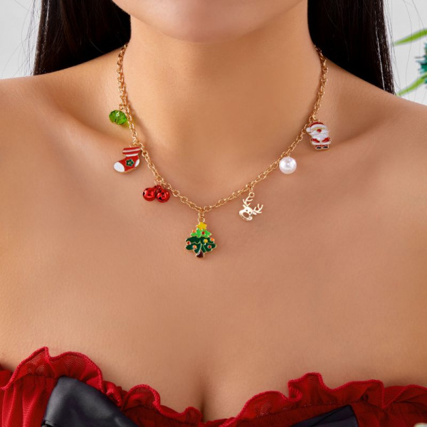 Изящная цепочка с миниатюрными рождественскими подвесками CJR81842