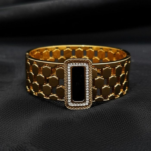 Браслет жесткий с черной эмалью и кристаллами J11469CJJ
