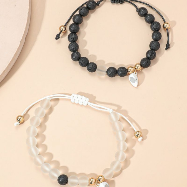 Парные браслеты баланс стихий из натуральных бусин CJF80586