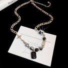 Многослойное колье из жемчуга и крупных цепей CJG36951