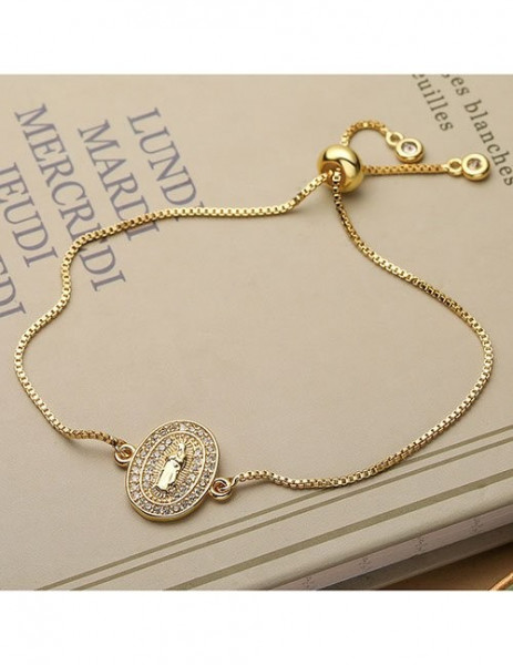 Браслет-нить с овальным медальоном Z38136