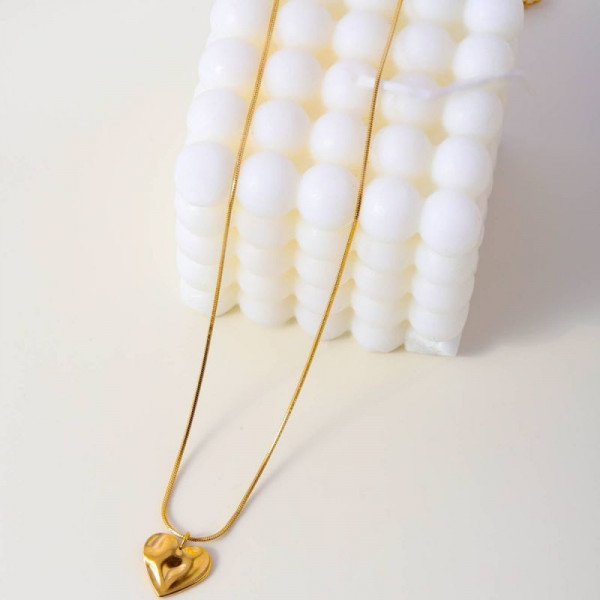 Золотистая цепочка с подвеской сердце CJL32385