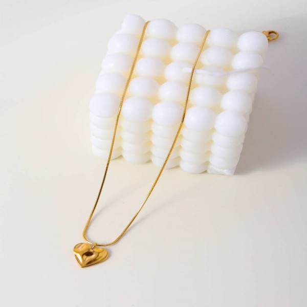 Золотистая цепочка с подвеской сердце CJL32385