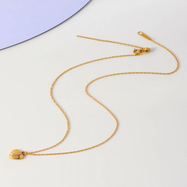 Золотистая цепочка с подвеской сердце CJL32385