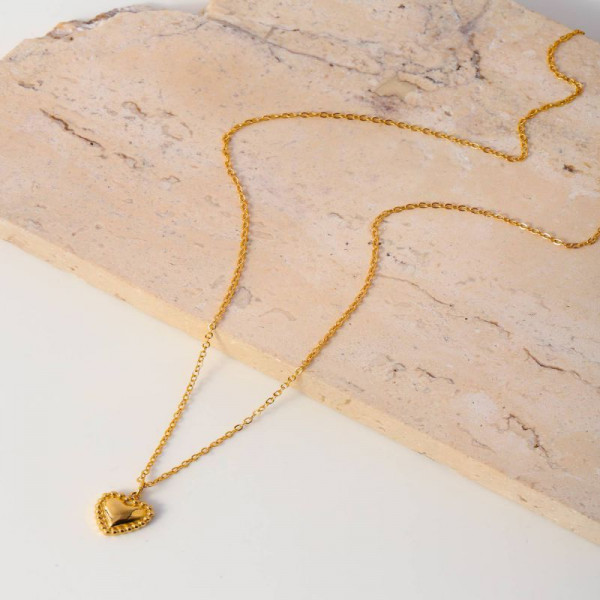 Золотистая цепочка с подвеской сердце CJL32385