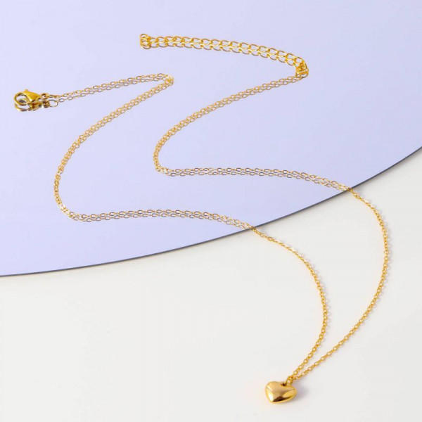 Золотистая цепочка с подвеской сердце CJL32385