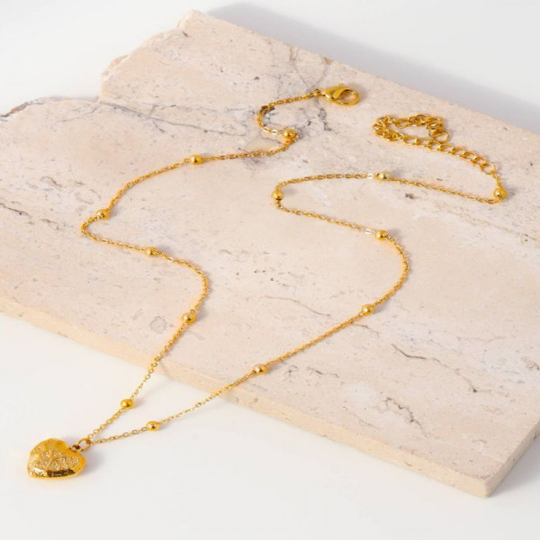 Золотистая цепочка с подвеской сердце CJL32385