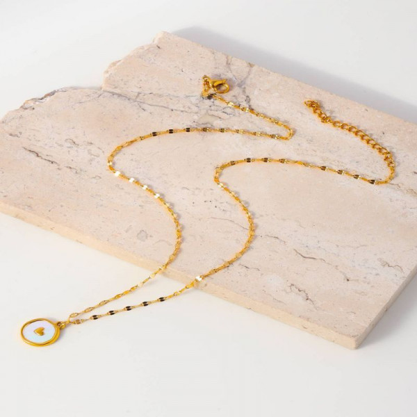 Золотистая цепочка с подвеской сердце CJL32385