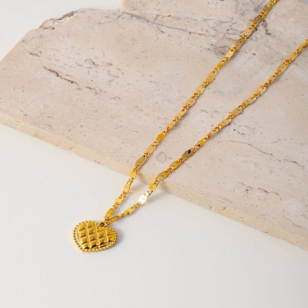 Золотистая цепочка с подвеской сердце CJL32385
