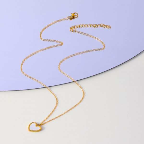 Золотистая цепочка с подвеской сердце CJL32385