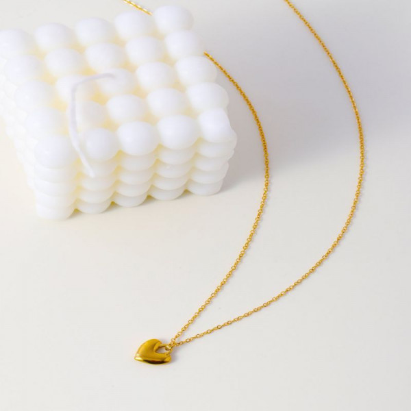 Золотистая цепочка с подвеской сердце CJL32385