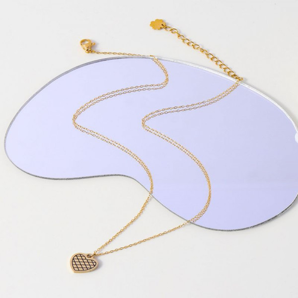Золотистая цепочка с подвеской сердце CJL32385
