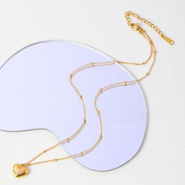 Золотистая цепочка с подвеской сердце CJL32385