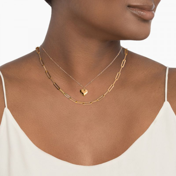 Золотистая цепочка с подвеской сердце CJL32385