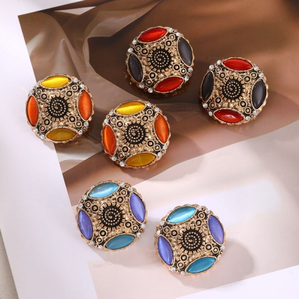 Винтажные серьги-пусеты в этническом стиле CJP64101
