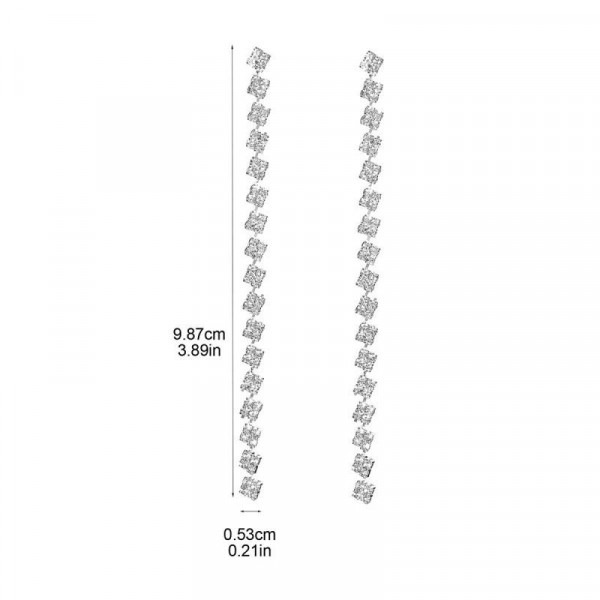 Длинные висячие серьги нити из сияющих кристаллов CJD82823