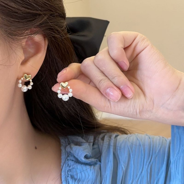 Серьги гвоздики ювелирный сплав с жемчугом 1J12095CJJ