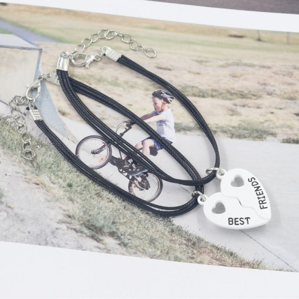 Парные браслеты бесконечное пламя с красным сердцем CJQ38987