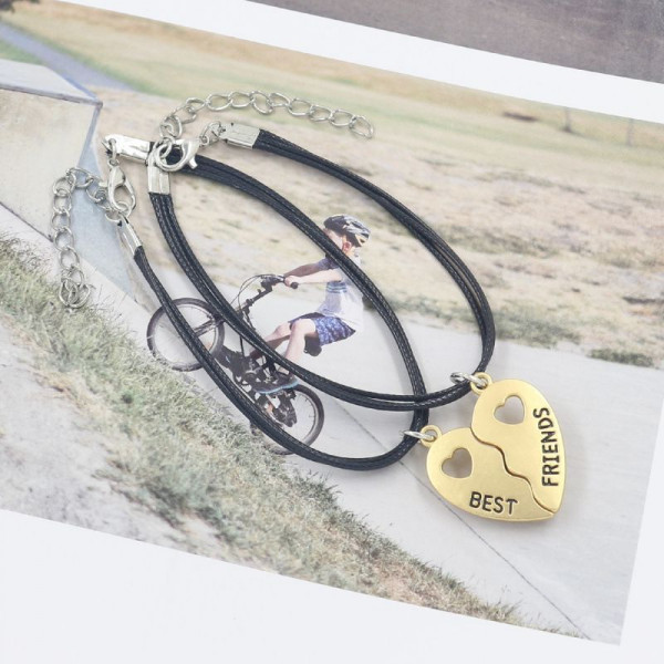 Парные браслеты бесконечное пламя с красным сердцем CJQ38987