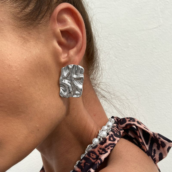 Лаконичные серьги-пусеты прямоугольной формы CJL85679