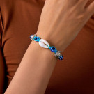 Браслет из синих бусин с ракушкой CJT11315