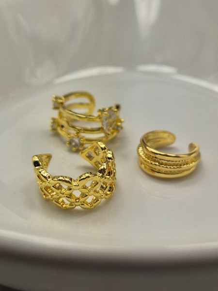 Золотистый сет каффов с кристаллами 1J11001CJJ