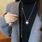 Колье-галстук со сменными подвесками в форме сердца CJT13070