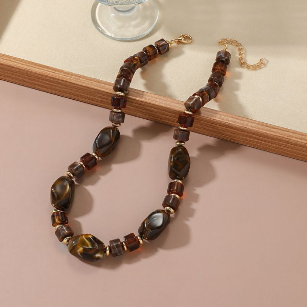 Бусы из граненого дымчатого кварца или темного стекла CJR56766