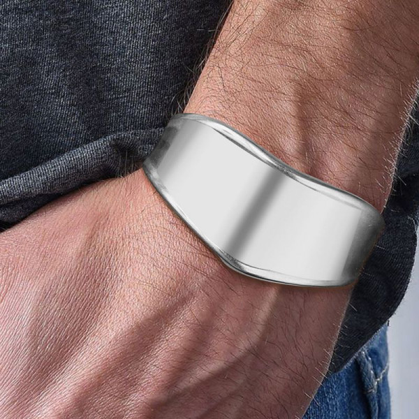 Браслет-кафф широкий с изогнутым профилем CJM03967