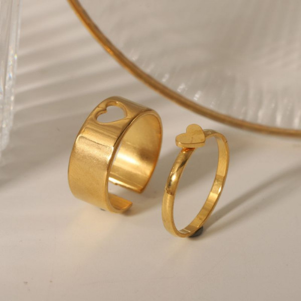 Набор стальных колец с прорезным силуэтом бабочки CJR59603