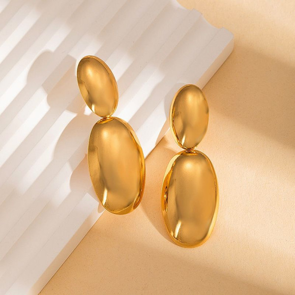 Серьги Висячие Листья гинкго фактурные CJN43144