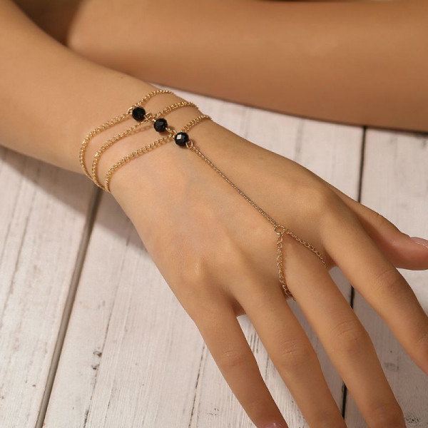 Браслет на палец с темными камнями CJN79202