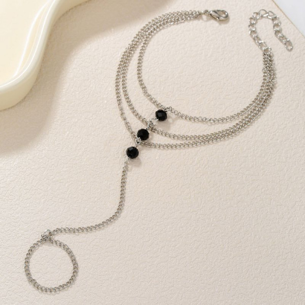 Браслет на палец с темными камнями CJN79202