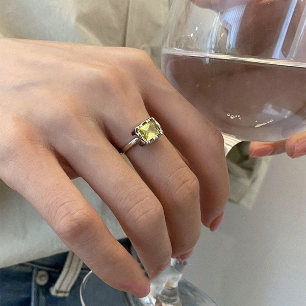 Кольцо с кристаллом медь напыление платиной 1J12335CJJ