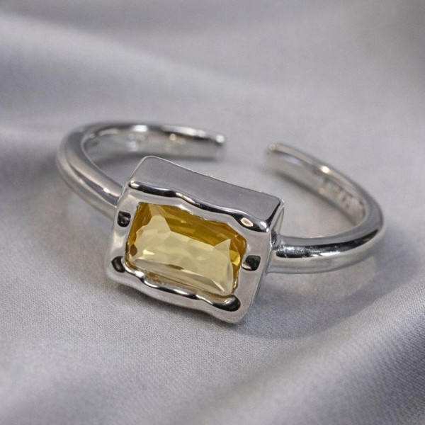 Кольцо с кристаллом медь напыление платиной 1J12335CJJ