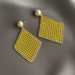 Серьги-пусеты «Сверкающие ромбы» 1J12096CJJ